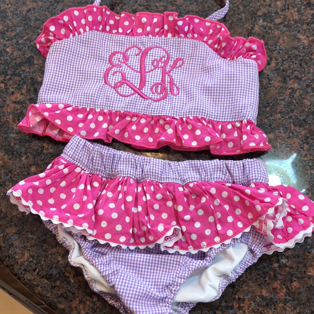 Monogrammed EKL 2 Pc Swimsuit- Size 18 months